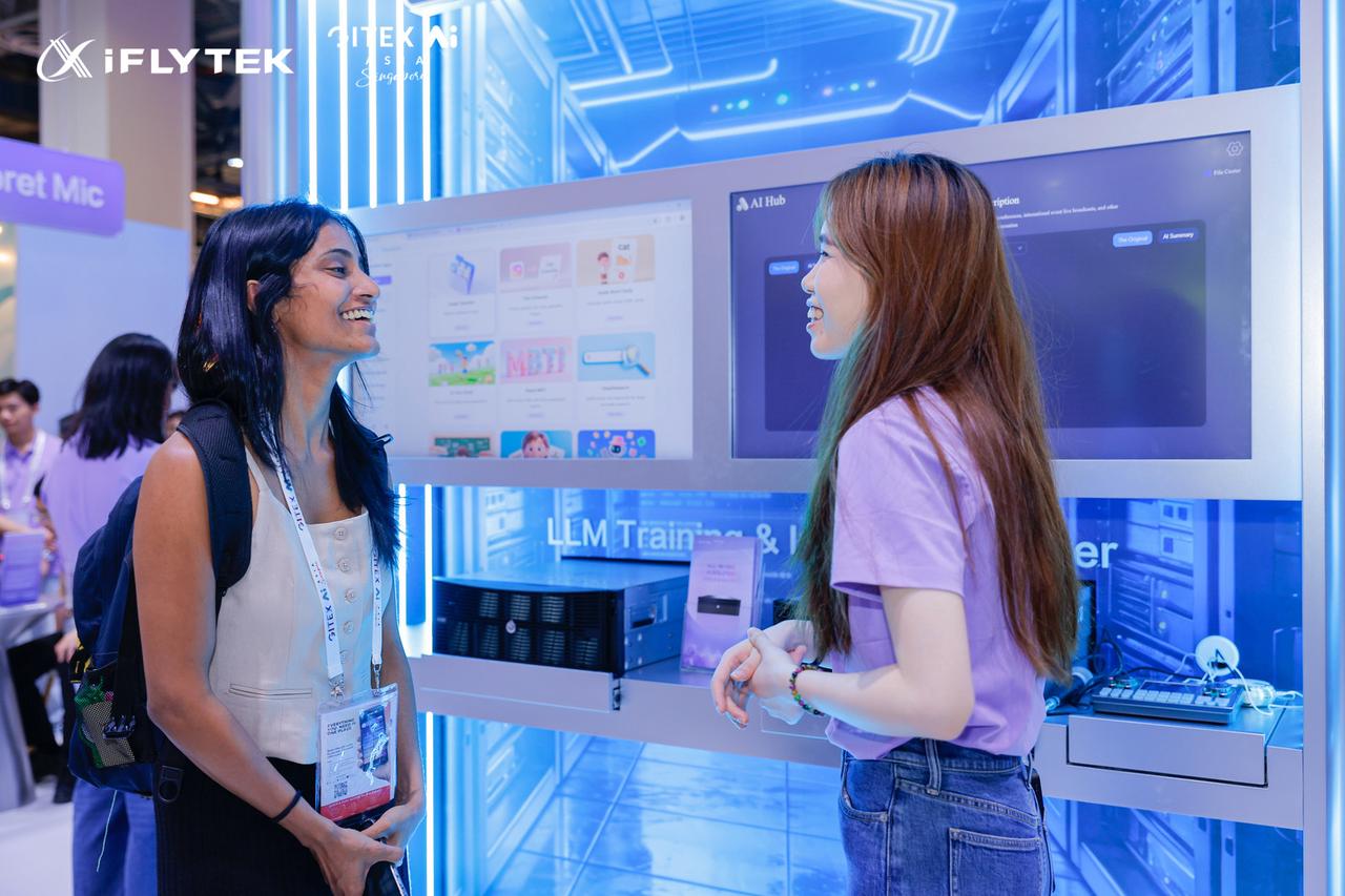 Visitors testing iFLYTEK All-In-One AI solutions at GITEX ASIA 2026