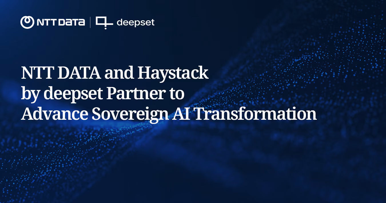 Visuel officiel NTT DATA et deepset pour l'annonce Sovereign AI Transformation