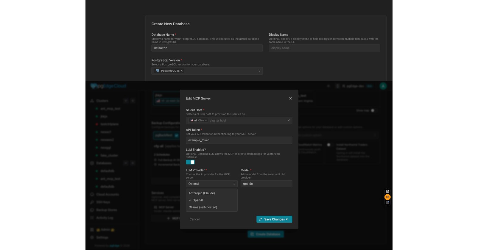 Official pgEdge visual for MCP Server for Postgres and agentic AI workloads